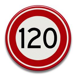 Verkeersbord RVV - A01-120 Maximum snelheid 120 km per uur